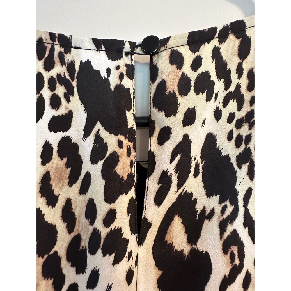 ASOS Curve Womens Size 20 Leopard Print Colorblock Asymmetric Step Hem Dress - Picture 3 of 4